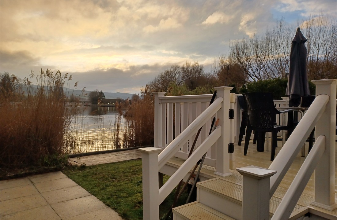 Lakeside caravan exterior view